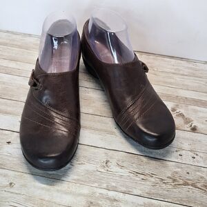 Dansko Franny Clogs Loafers Shoes Womens Size 6.5-7 37 EU Brown Leather